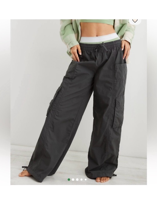 aerie Pants - Aerie High Waisted Cargo Baggy Gray Pants Womens Small